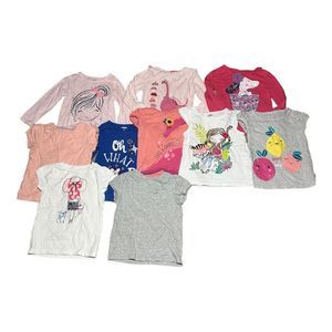 Bundle of 10 long and short sleeve t-shirts for toddler little girl 3T